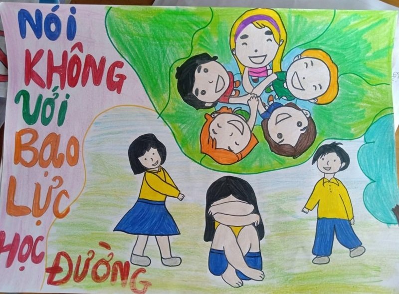 tranh vẽ phòng chống bạo lưc học đường 33
