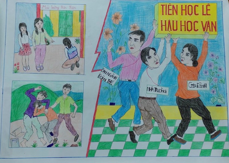 tranh vẽ phòng chống bạo lưc học đường 4