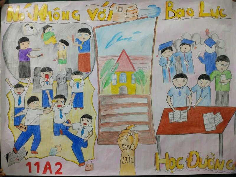 tranh vẽ phòng chống bạo lưc học đường 6