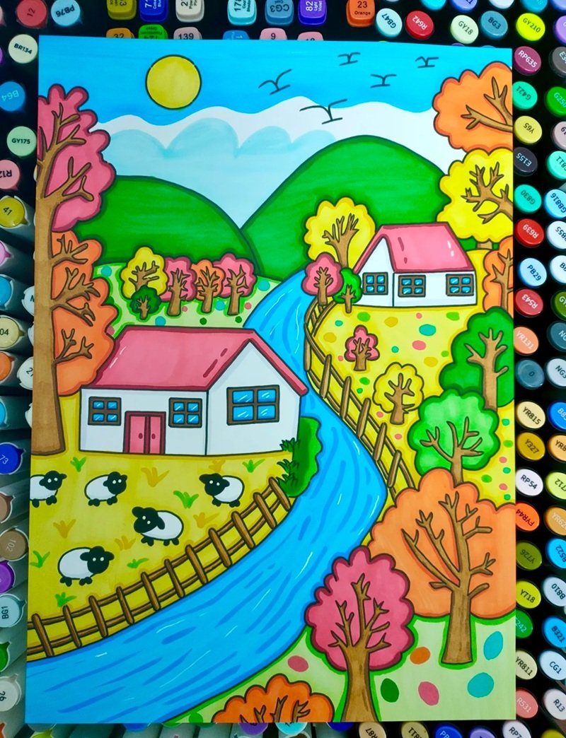 tranh vẽ quê hương 37