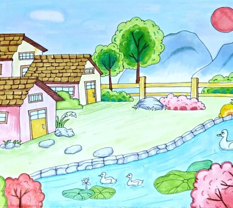 tranh vẽ quê hương 9