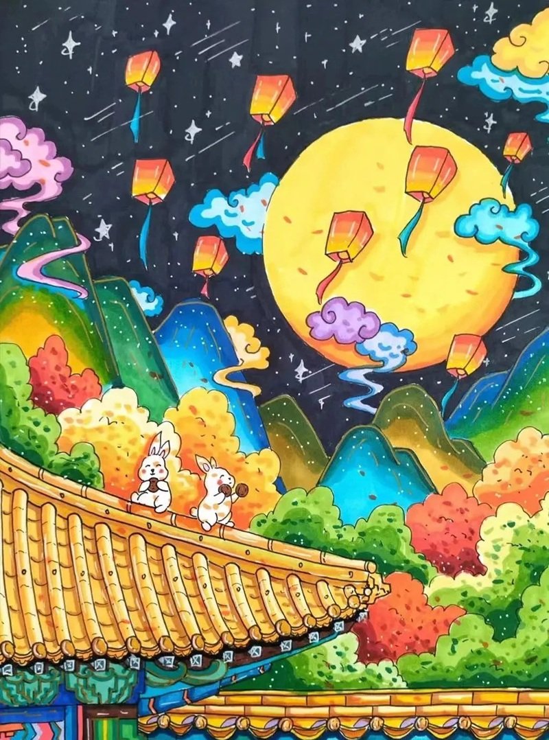 tranh vẽ trung thu 40