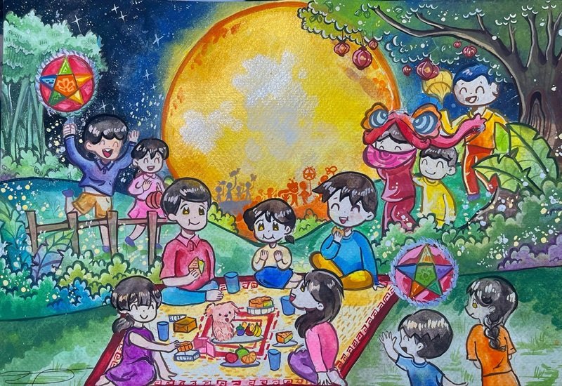 tranh vẽ trung thu 9