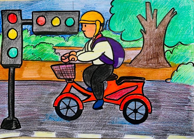 tranh vẽ về an toàn giao thông