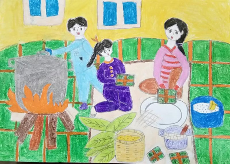 tranh vẽ về ngày tết