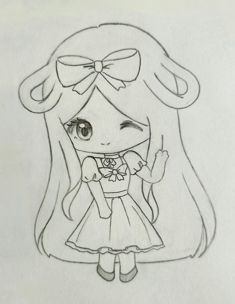 vẽ anime đơn giản cute 14