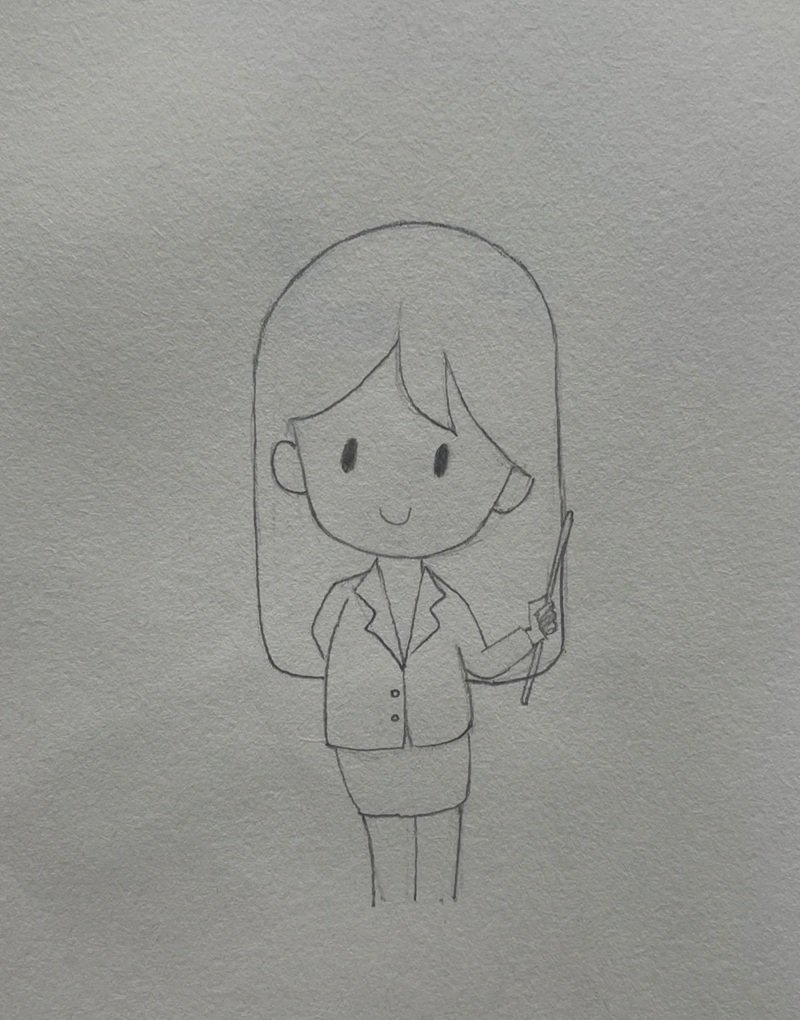 vẽ cô giáo đơn giản 18