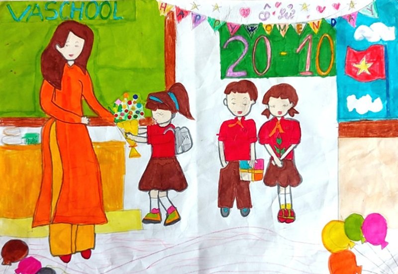 vẽ cô giáo đơn giản 20