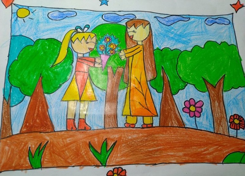 vẽ cô giáo đơn giản 21