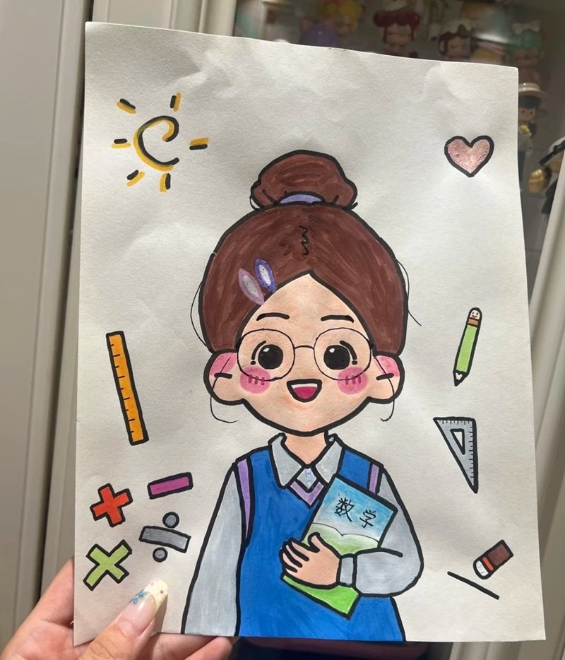 vẽ cô giáo đơn giản 23