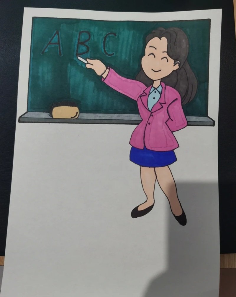 vẽ cô giáo đơn giản 24