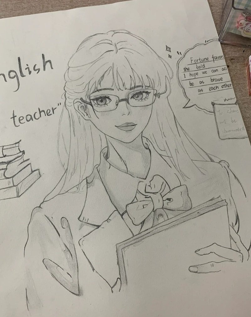 vẽ cô giáo đơn giản 26