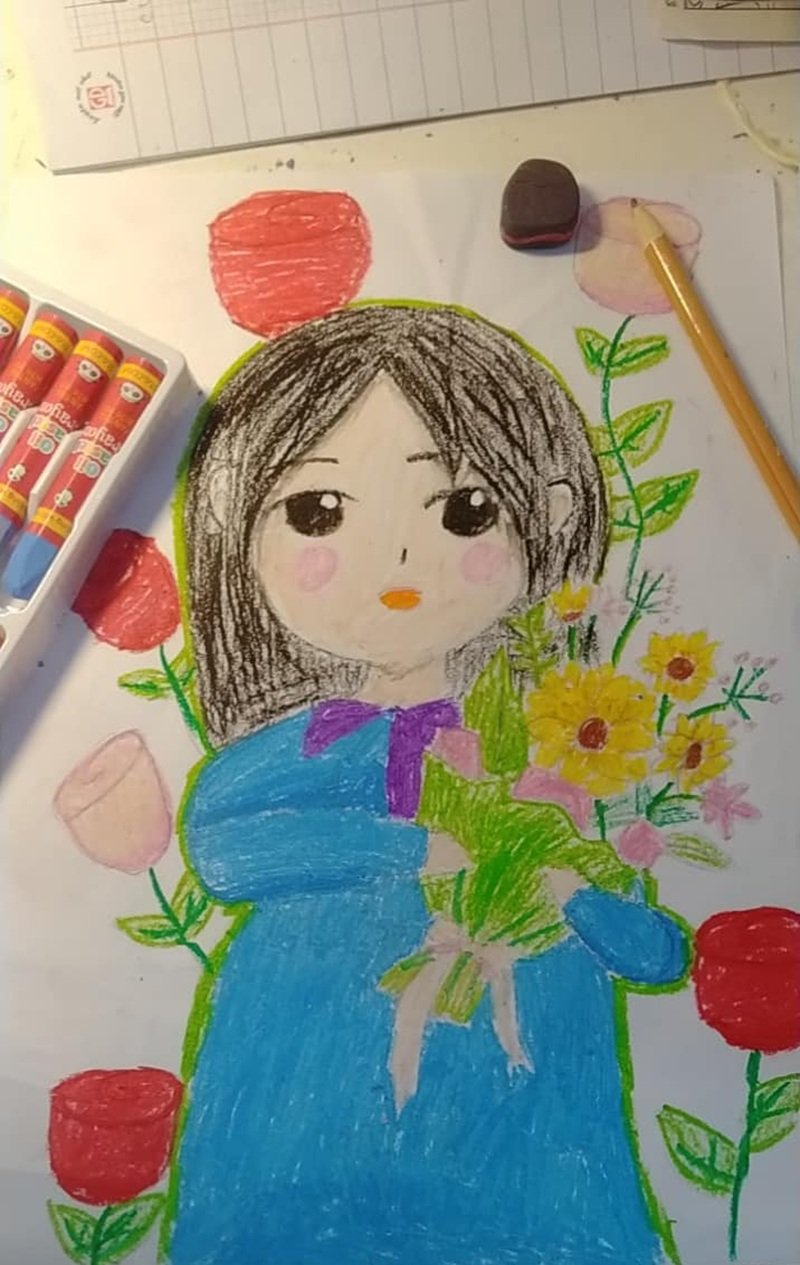 vẽ cô giáo đơn giản 3