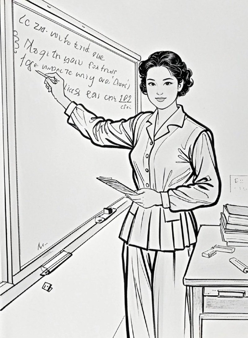 vẽ cô giáo đơn giản 35