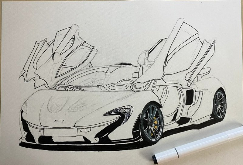 vẽ ô tô đơn giản 29