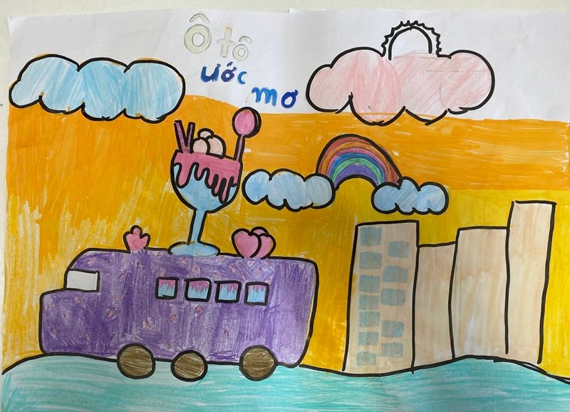 vẽ ô tô mơ ước của em 10