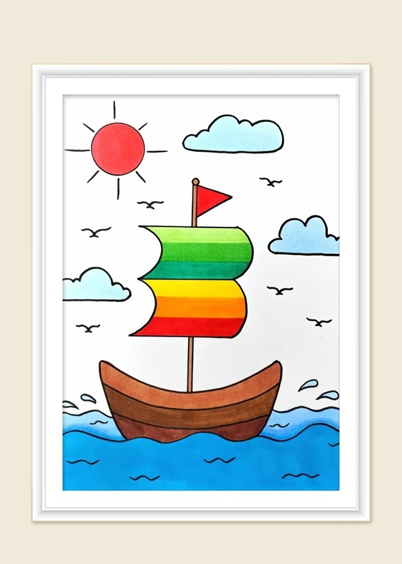 vẽ thuyền đơn giản 9