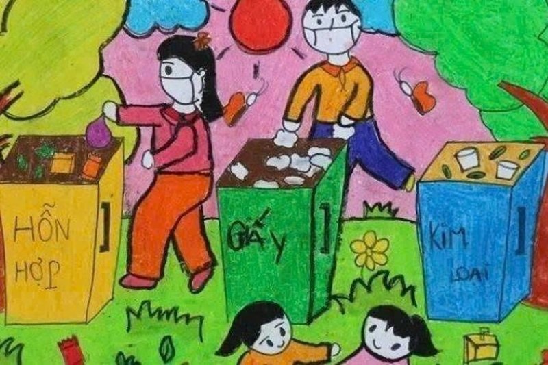 vẽ tranh bảo vệ môi trường bằng giấy a3 đơn giản 16