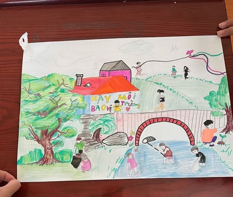 vẽ tranh bảo vệ môi trường bằng giấy a3 đơn giản 26