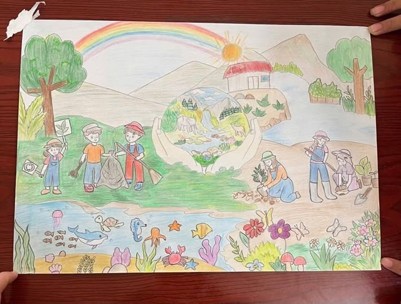 vẽ tranh bảo vệ môi trường bằng giấy a3 đơn giản 29