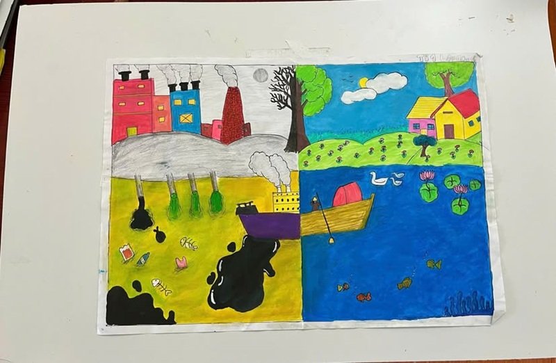 vẽ tranh bảo vệ môi trường bằng giấy a3 đơn giản 30