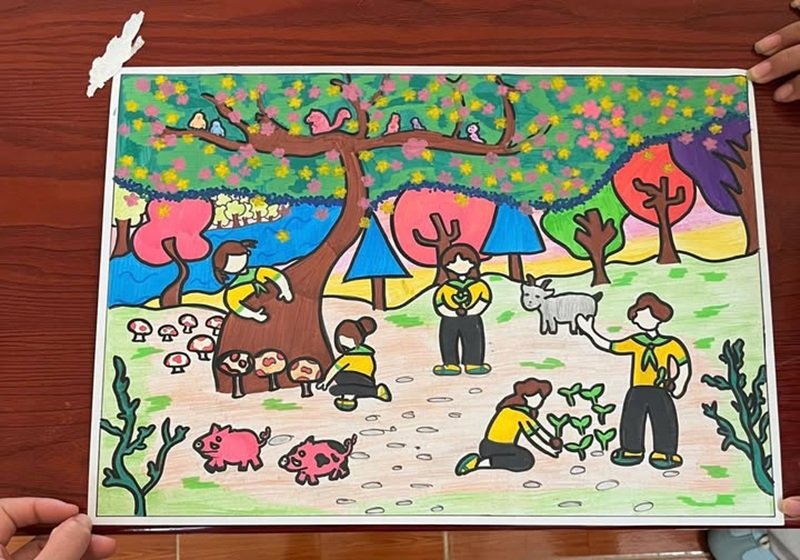 vẽ tranh bảo vệ môi trường bằng giấy a3 đơn giản 34