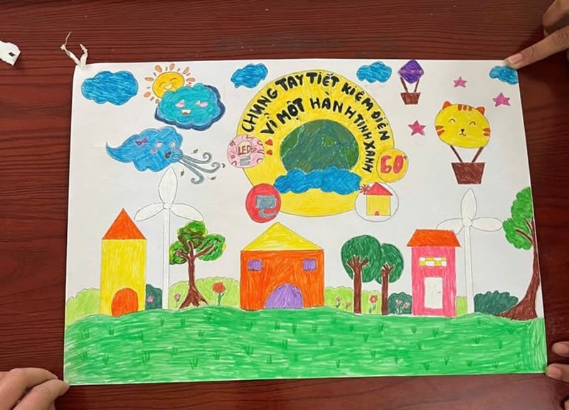 vẽ tranh bảo vệ môi trường bằng giấy a3 đơn giản 35