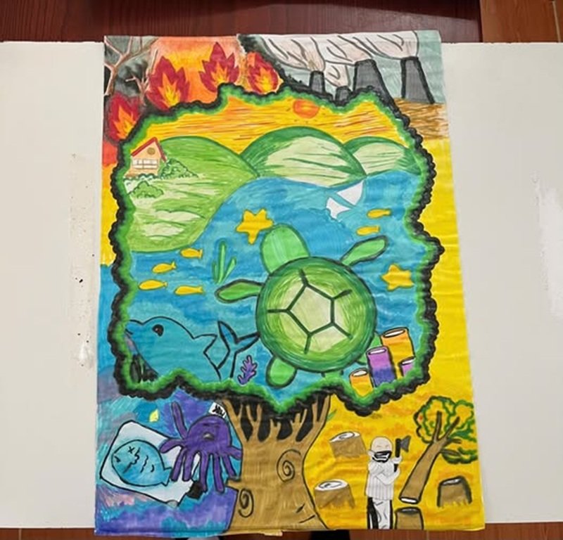 vẽ tranh bảo vệ môi trường bằng giấy a3 đơn giản 36