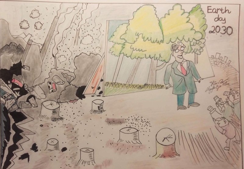 vẽ tranh biến đổi khí hậu 1