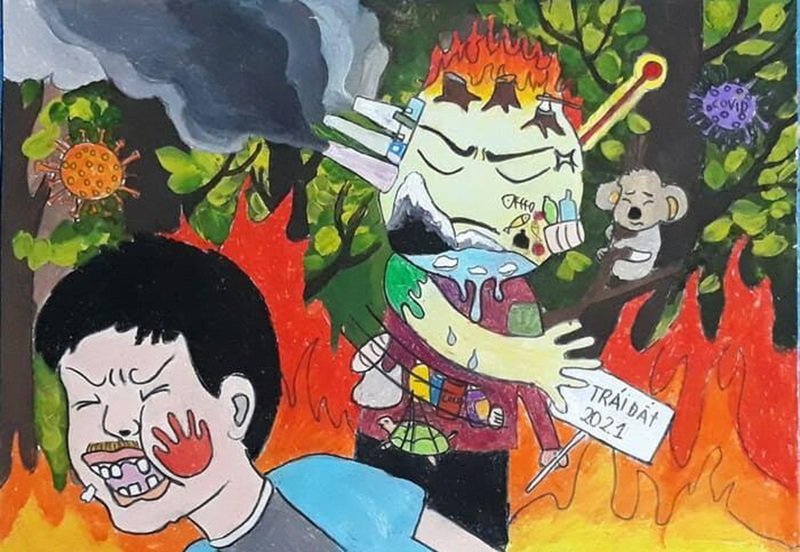 vẽ tranh biến đổi khí hậu 10