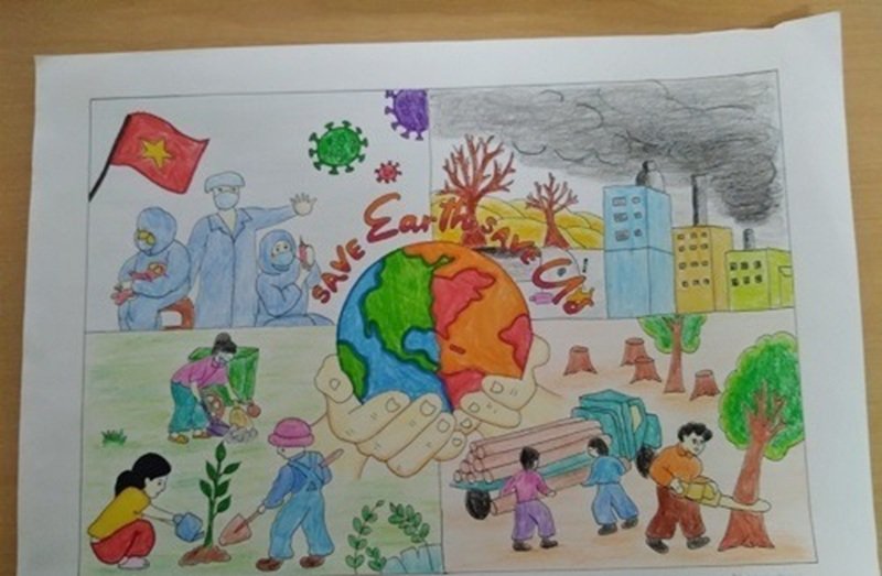 vẽ tranh biến đổi khí hậu 12
