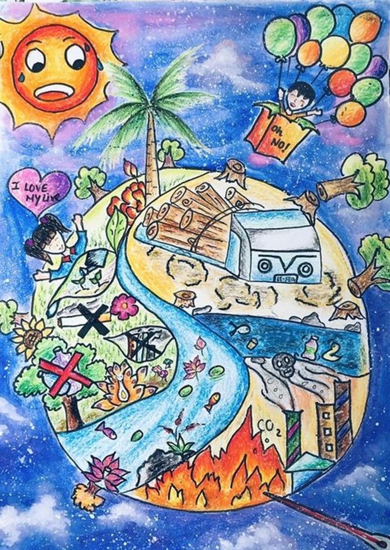 vẽ tranh biến đổi khí hậu 34