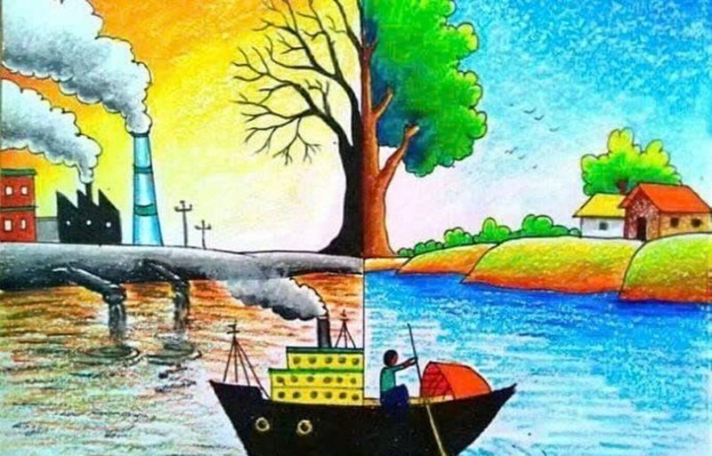 vẽ tranh biến đổi khí hậu 6