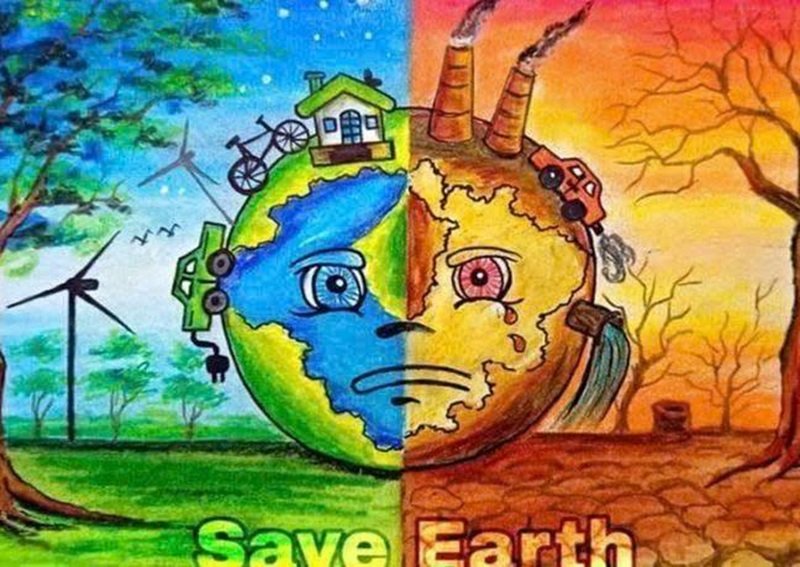 vẽ tranh biến đổi khí hậu 7
