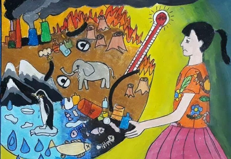 vẽ tranh biến đổi khí hậu 8