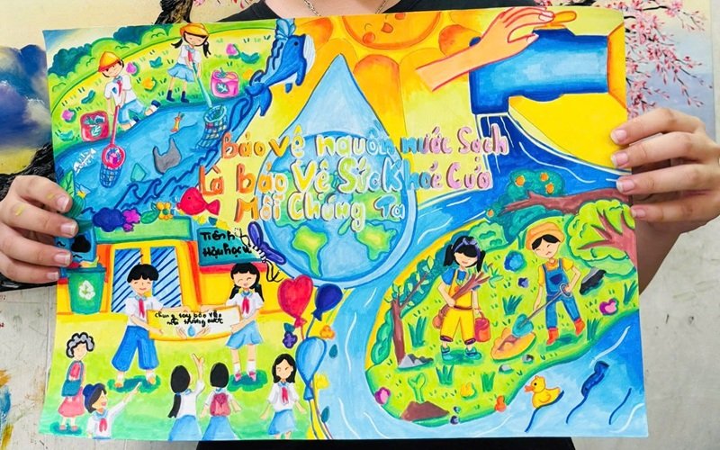 vẽ tranh cổ động đơn giản