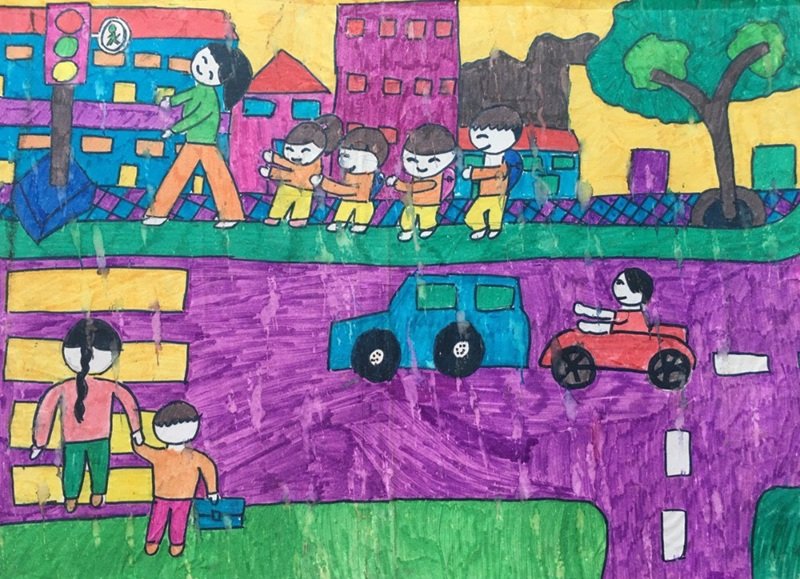 vẽ tranh đề tài an toàn giao thông 11