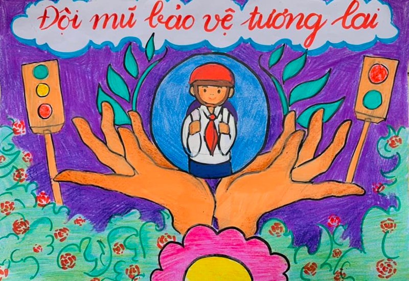 vẽ tranh đề tài an toàn giao thông 24