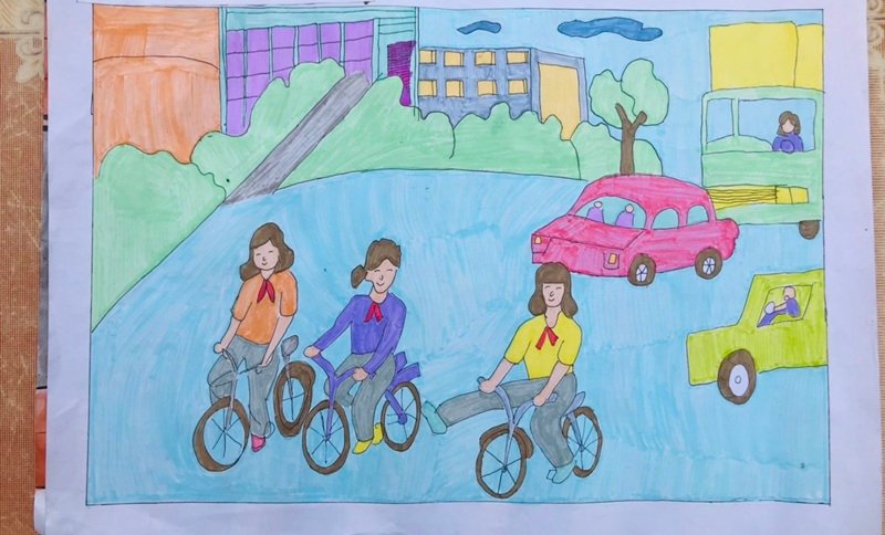 vẽ tranh đề tài an toàn giao thông 28