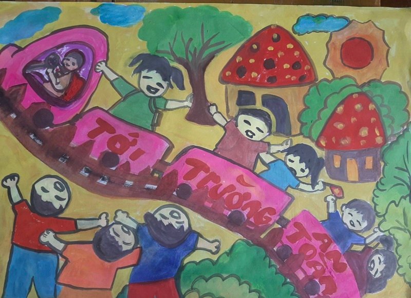 vẽ tranh đề tài an toàn giao thông 3