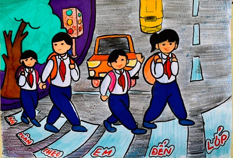 vẽ tranh đề tài an toàn giao thông 30