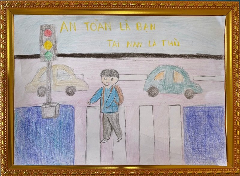 vẽ tranh đề tài an toàn giao thông 32