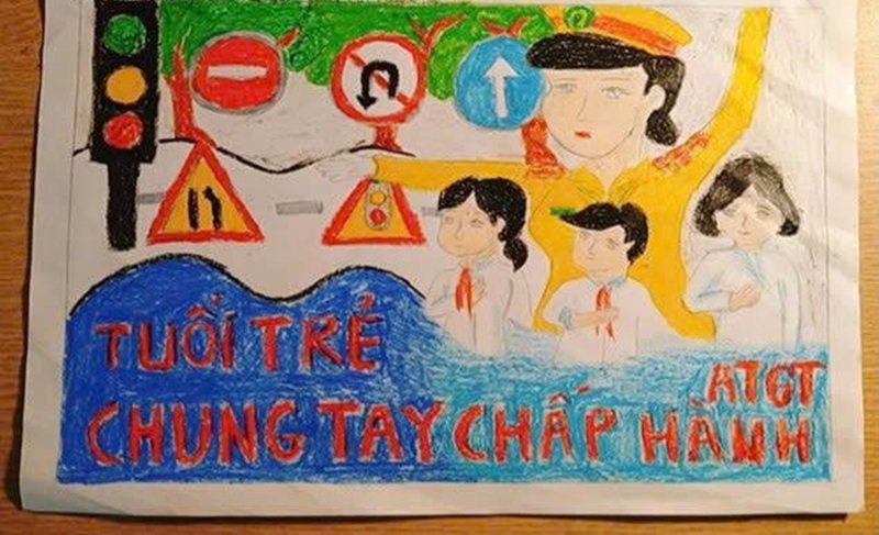 vẽ tranh đề tài an toàn giao thông 33