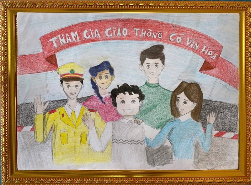 vẽ tranh đề tài an toàn giao thông 36