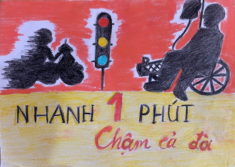 vẽ tranh đề tài an toàn giao thông 37