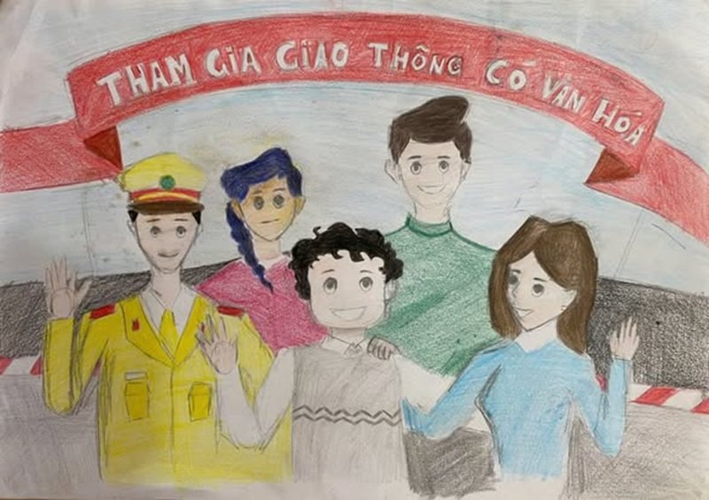 vẽ tranh đề tài an toàn giao thông 38