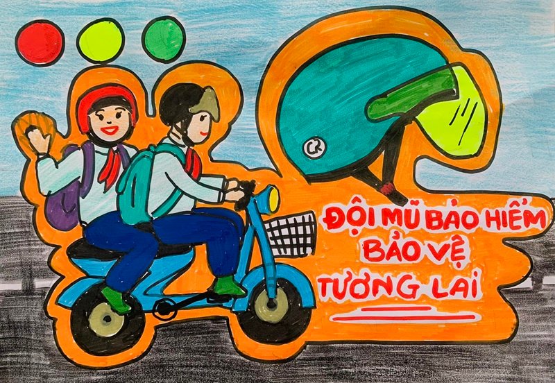 vẽ tranh đề tài an toàn giao thông 4