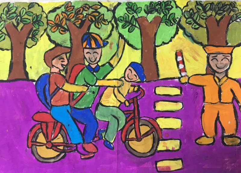 vẽ tranh đề tài an toàn giao thông 5