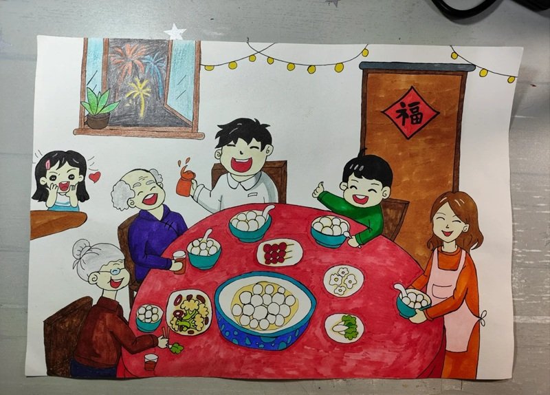 vẽ tranh đề tài gia đình 13