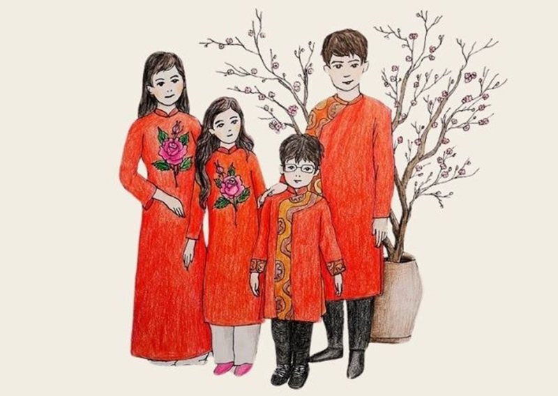 vẽ tranh đề tài gia đình 2